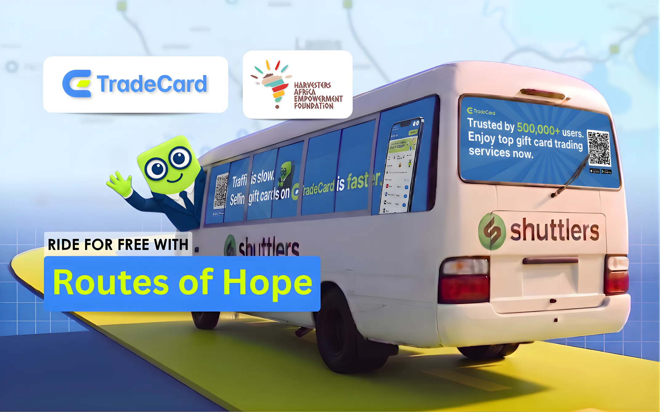 TradeCard Routes of Hope bus campaign